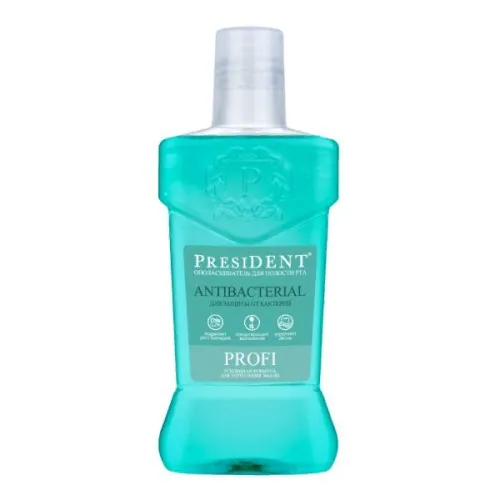 President / Президент Ополаскиватель для полости рта Antibacterial Profi с хлоргексидином 250мл / средство для защиты десен