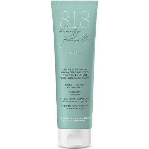 8.1.8 beauty formula Estique / 8.1.8 Бьюти Формула Эстик Очищающая маска для лица себорегулирующая для жирной чувствительной кожи, 100мл / уходовая косметика