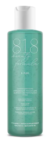 8.1.8 beauty formula Estique / 8.1.8 Бьюти Формула Эстик Лосьон для лица сужающий поры, очищающий, для жирной чувствительной кожи любого возраста с липосалициловой кислотой 200мл
