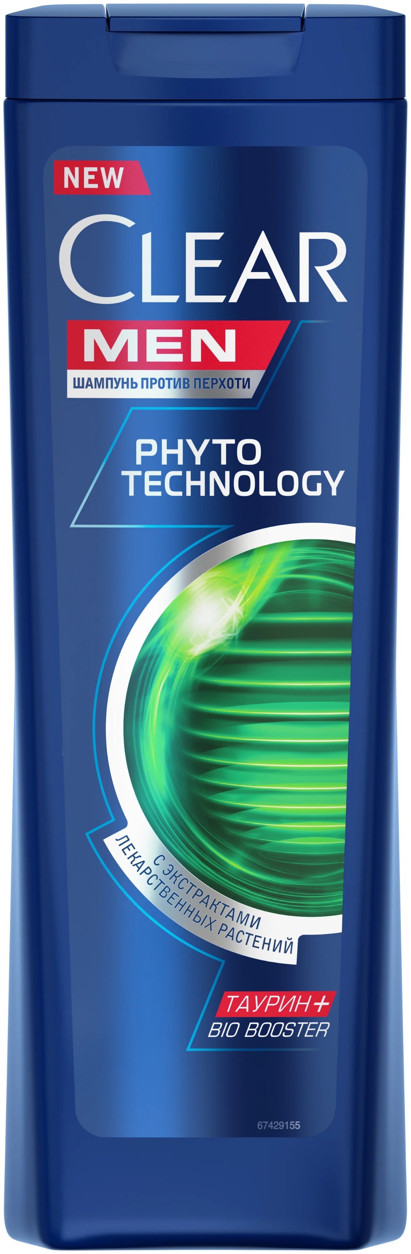 Clear / Клеа Phytotechnology Шампунь для волос мужской против перхоти с экстрактами лекарственных растений 400мл / косметика и уход