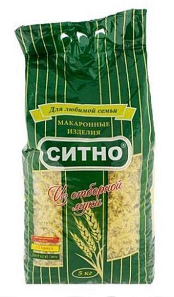 Макароны высший сорт Ситно Спирали из пшеницы в упаковке 5кг / макаронные изделия / спагетти