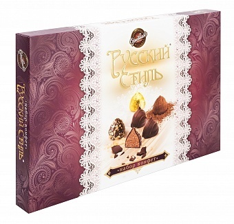 Конфеты Сормовская Кондитерская Фабрика Русский стиль шоколадные со вкусом крем-брюле в коробке 285г / сладости подарок / кондитерские изделия