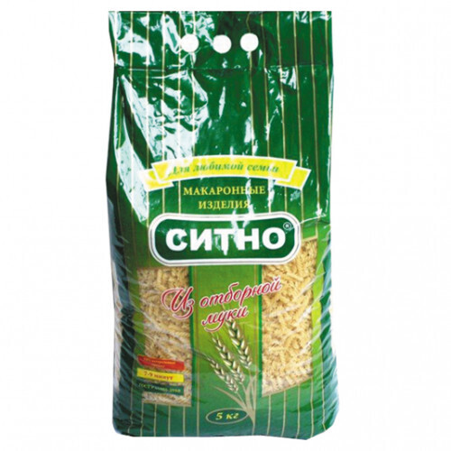 Макароны высший сорт Ситно Пружинки из пшеницы в упаковке 5кг / макаронные изделия / спагетти