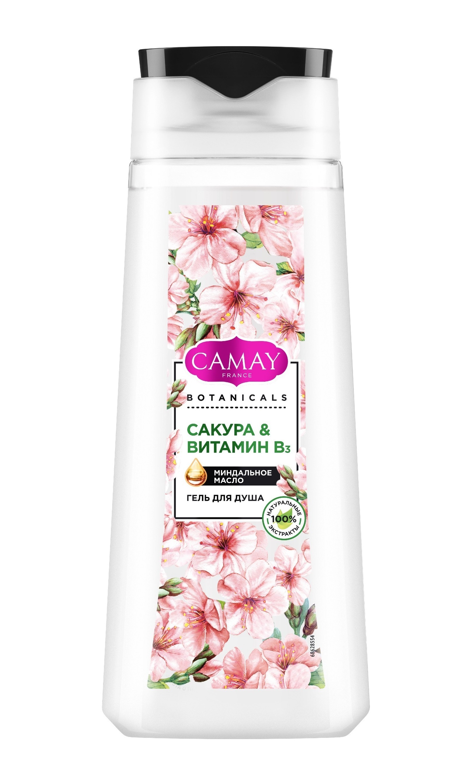 Camay / Камей Botanicals Гель для душа Сакура & витамин В3 с миндальным маслом без парабенов 250мл