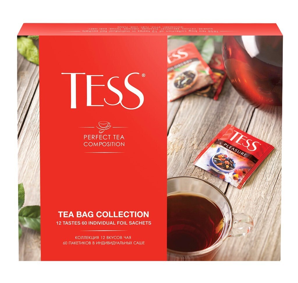 Чай Tess / Тесс Tea Bag Collection коллекция 12 вкусов пакетированный 60шт. / горячие напитки