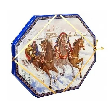 Конфеты Сормовская Кондитерская Фабрика Ассорти Русь тройка шоколадные помадно-сливочные в коробке 540г / сладости подарок / кондитерские изделия