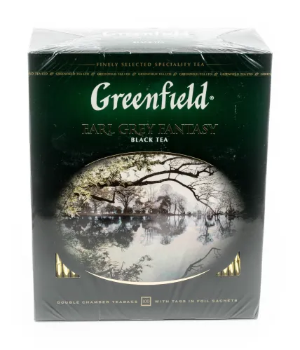 Чай в пакетиках Greenfield EARL GREY FANTASY черный с ароматом бергамота, 100шт.