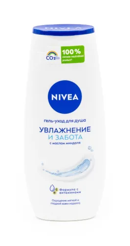 Nivea / Нивея Увлажнение и Забота Гель-уход для душа женский с витаминами С и Е и маслом миндаля 250мл / косметика для тела