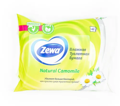 Влажная туалетная бумага Zewa Natural Camomile, 42шт