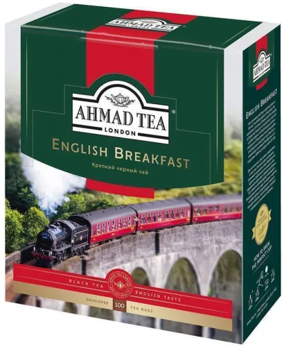 Чай черный Ahmad Tea / Ахмад Ти English Breakfast листовой мелкий пакетированный 200г 100шт.