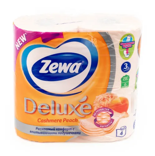 Туалетная бумага Zewa Deluxe 3 сл. персик 4 рул.