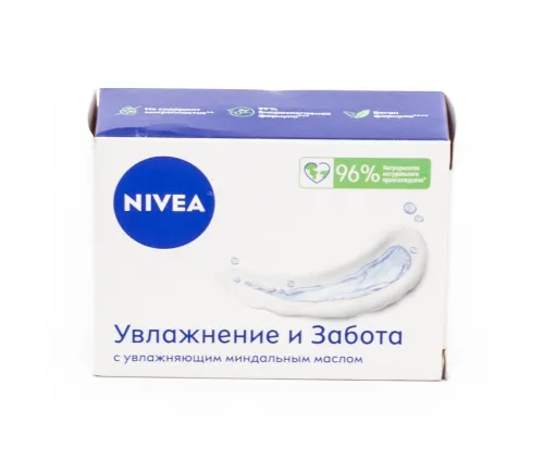 Твердое мыло Nivea Увлажнение и Забота, 100г, с миндальным маслом