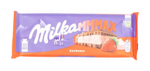 Шоколад Milka Mmmax молочный с клубничной начинкой, 253г